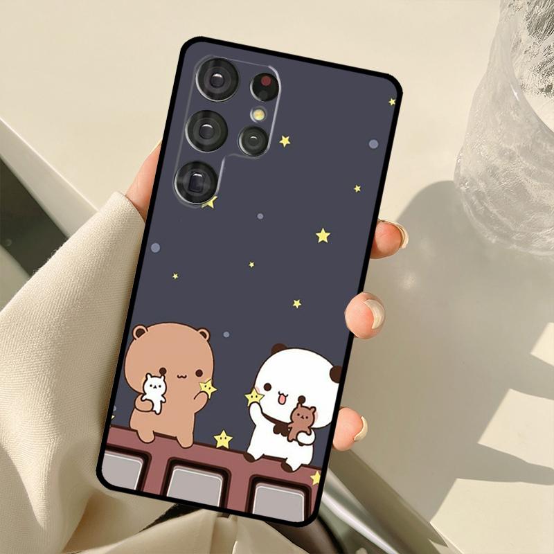Peach And Goma Cats For Samsung Galaxy S21 S22 Ultra Note 20 S8 S9 S10 Plus Note 10 Plus S20 FE Phone Cover