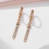 Kinel Sword Shape Zircon Dangle Earrings For Women Rose Gold Color Fine Jewelry Long Earrings