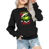 Kids' Fashion Loose-Fit Casual Long-Sleeve Christmas Print Oversized Crewneck Sweatshirt