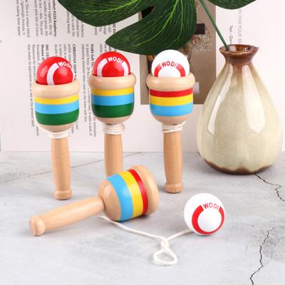 Деревянный игровой набор для ловли мяча, детская игрушечная чашка для ловли мяча, спортивная игрушка для координации рук и глаз, деревянная чашка, мяч для семейного отдыха на свежем воздухе