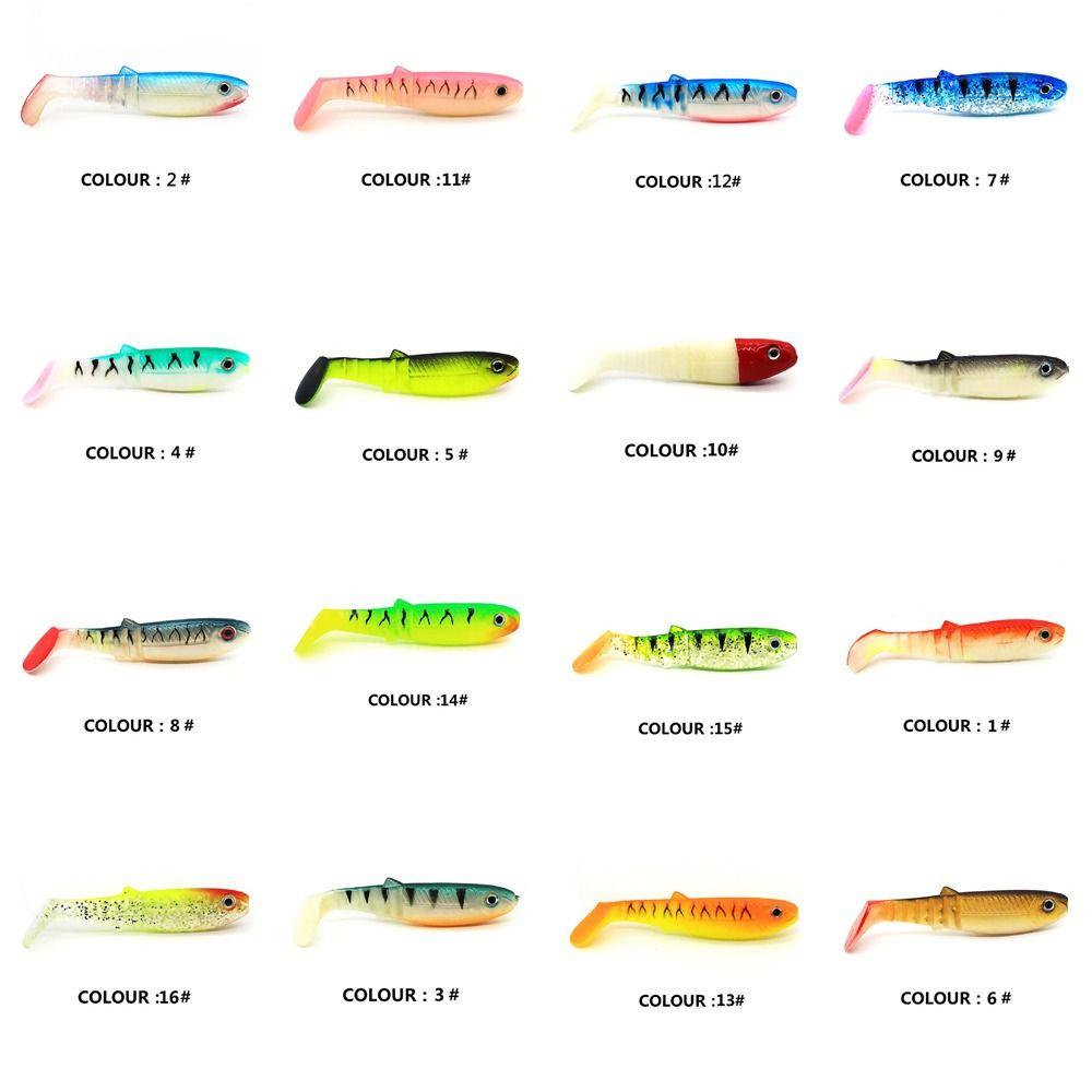 5PCS 8cm/6g T-tail Wobblers Worm Soft Lures Fishing Swimbait Wobblers Lure Fresh Water