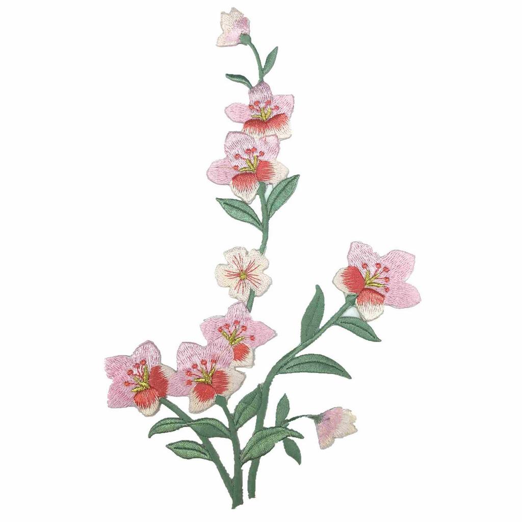 Винтажная вышитая нашивка с изображением магнолии - аксессуар для вышивки на клеевой основе в этническом стиле