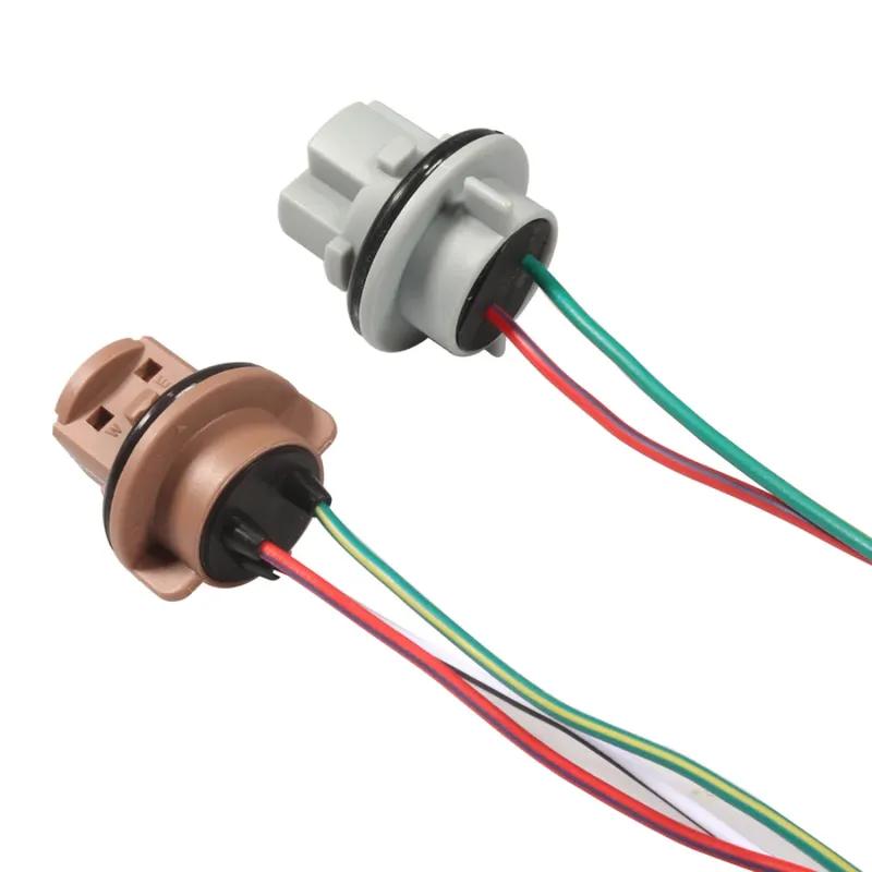 2Pcs T20 7443 Socket Adapter W21/5W 7440 W21W LED Connect Wiring Holder Car Brake Light Reverse Lamp Base