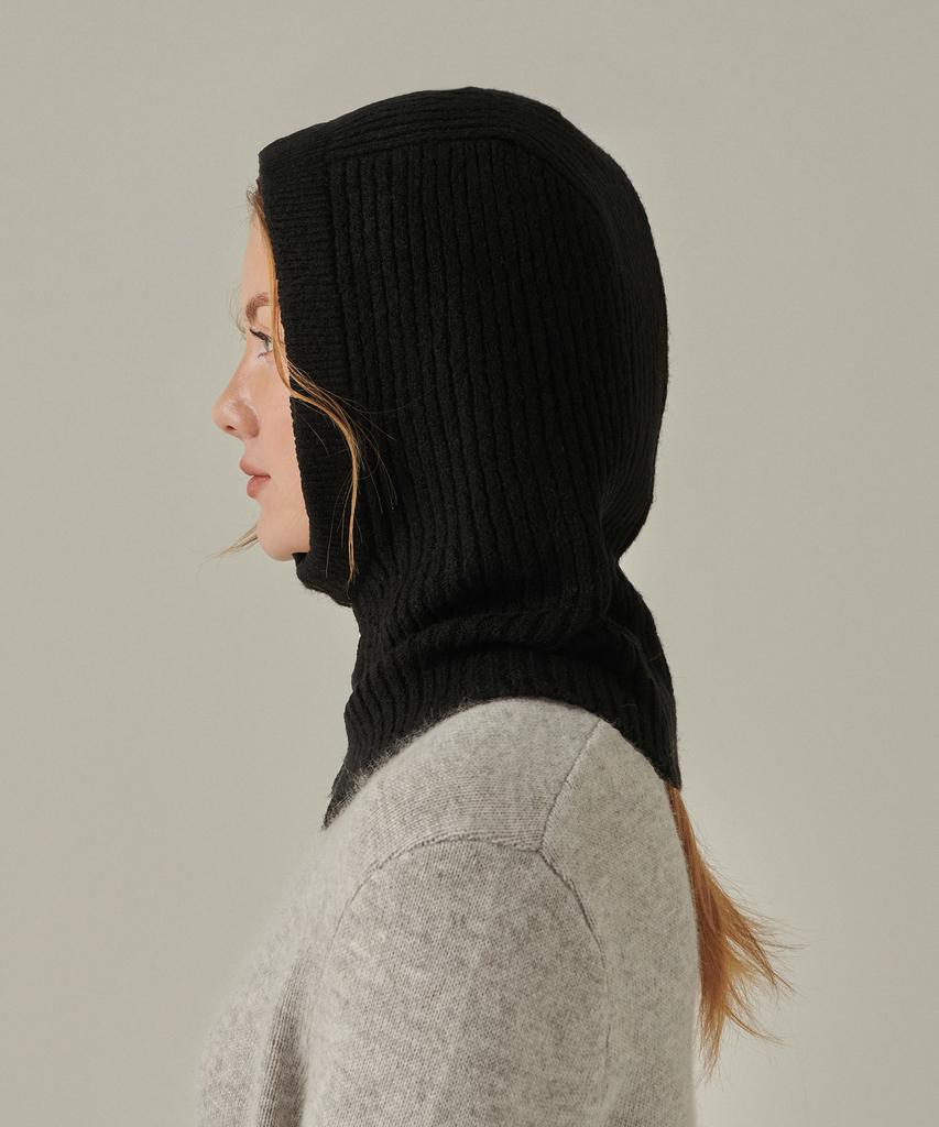 MUSINSA STANDARD WOMAN Женская мягкая балаклава из буклированной вязки [Черный]