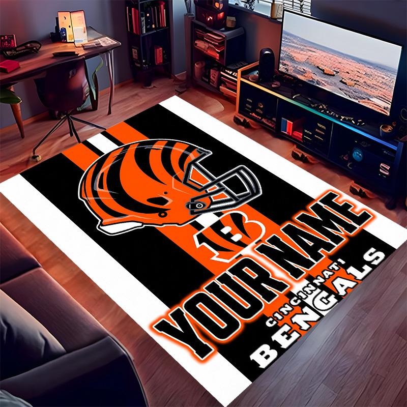 Custom personalization Bengals Print Area Rug - Soft, Washable Non-Slip Indoor Mat,Living Room,Home&Office Decorative Rug