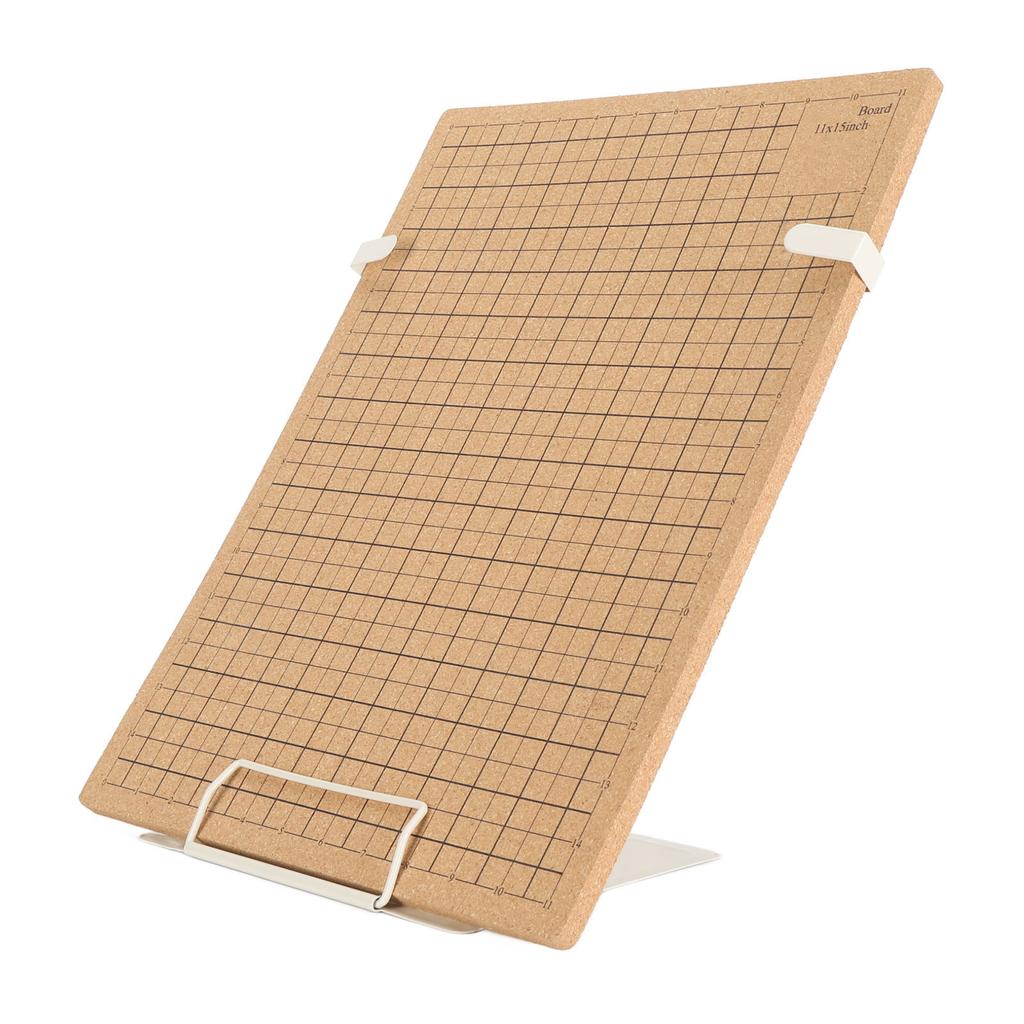 Macrame Board and Adjustable Holder Double Sided Cork Board and Metal Stand Set for Braiding