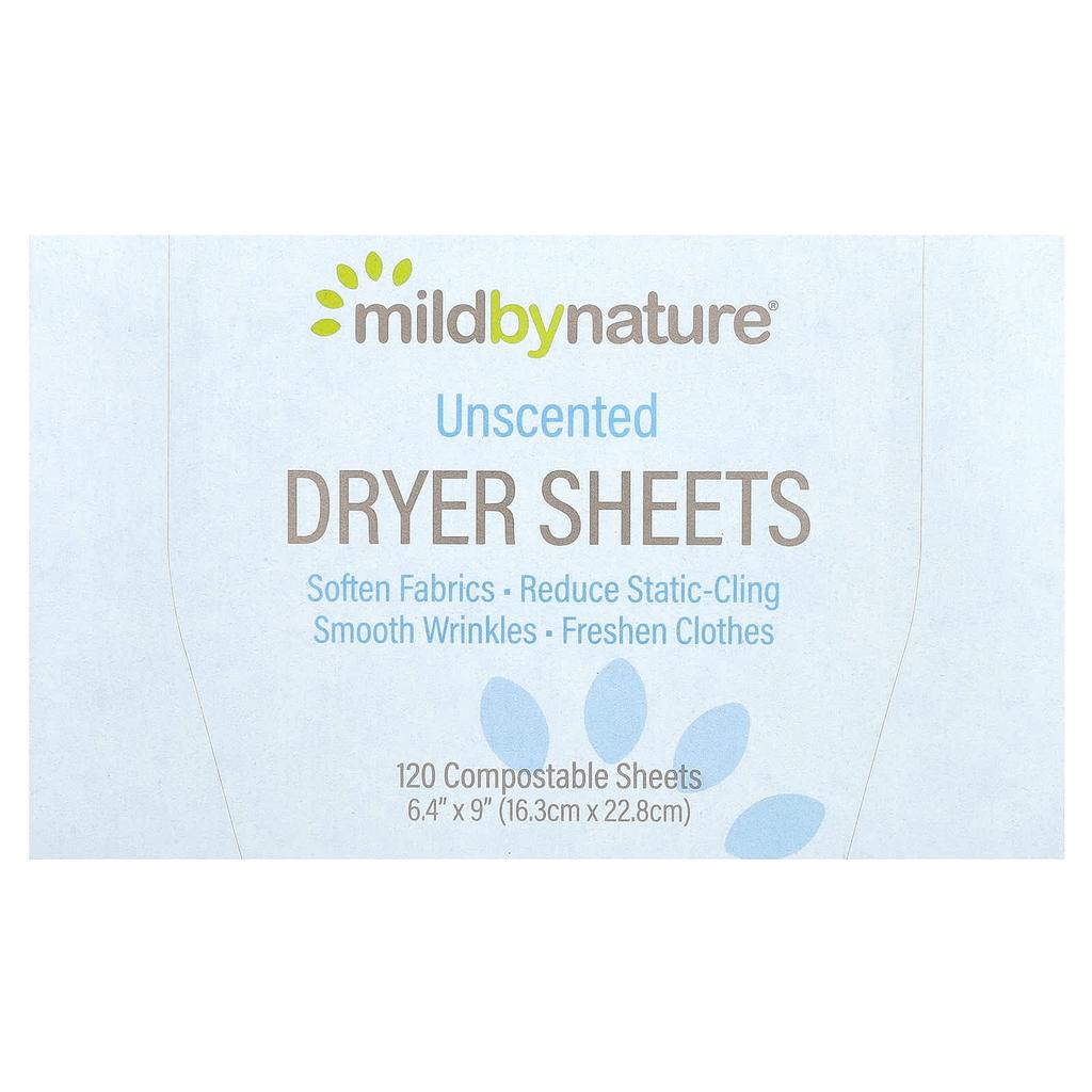 Dry Sheets for Dryers, Unscented, Biodegradable, 120 Sheets