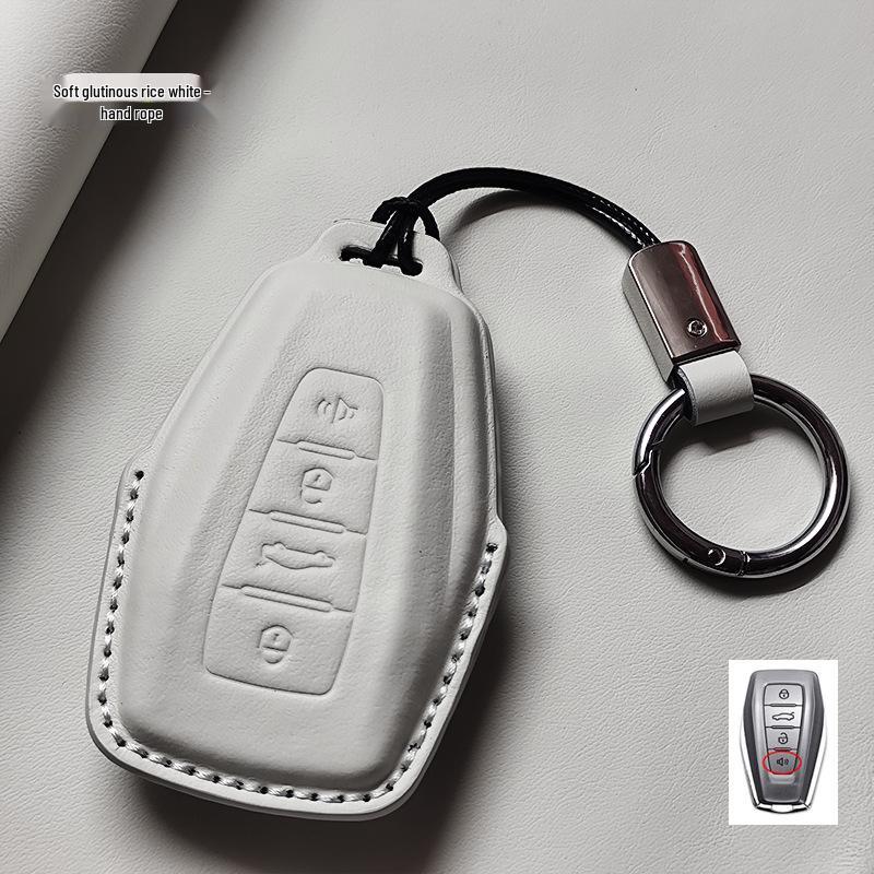 Совместимо с Geely Emgrand, Binyue, Vision X6, Binrui, Boyue - Чехол для ключей из натуральной кожи