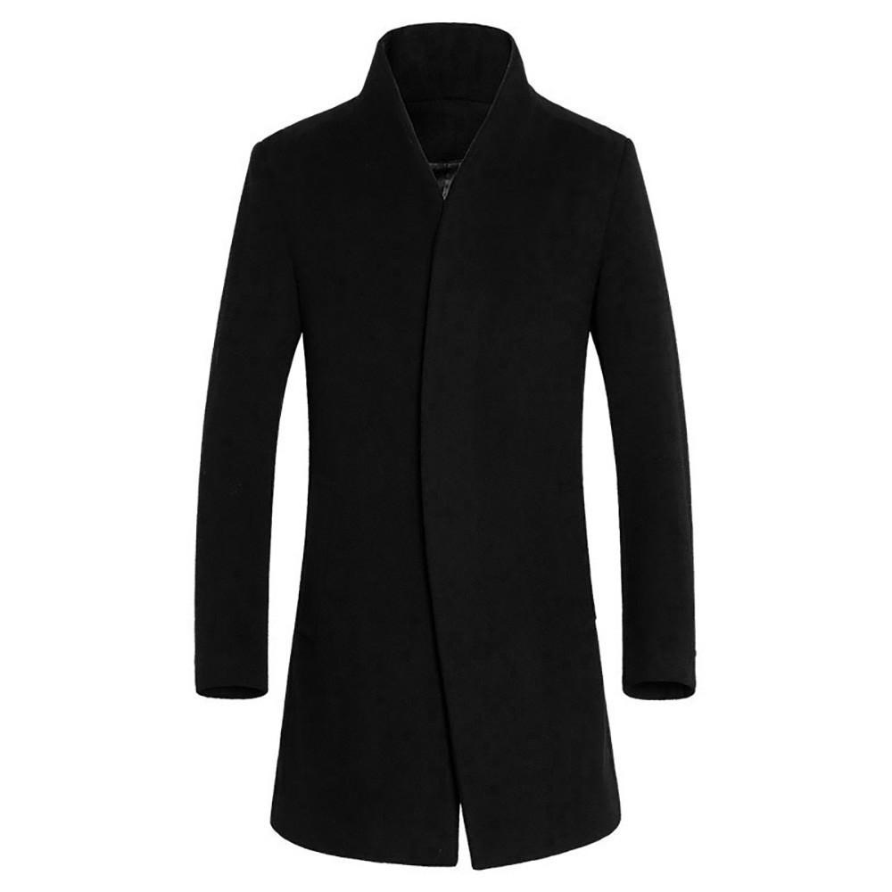 Men's Jacket Warm Winter Trench Long Outwear Button Smart Overcoat Coats