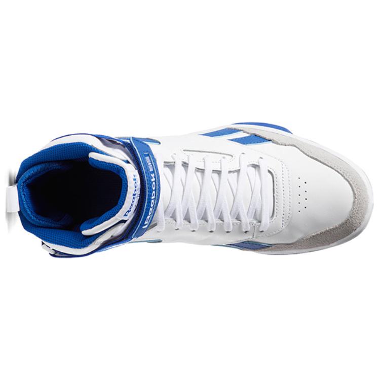 Reebok BB 5400 MU Кроссовки мужские баскетбольные высокие на шнуровке с круглым носком Белые Синие CN7224