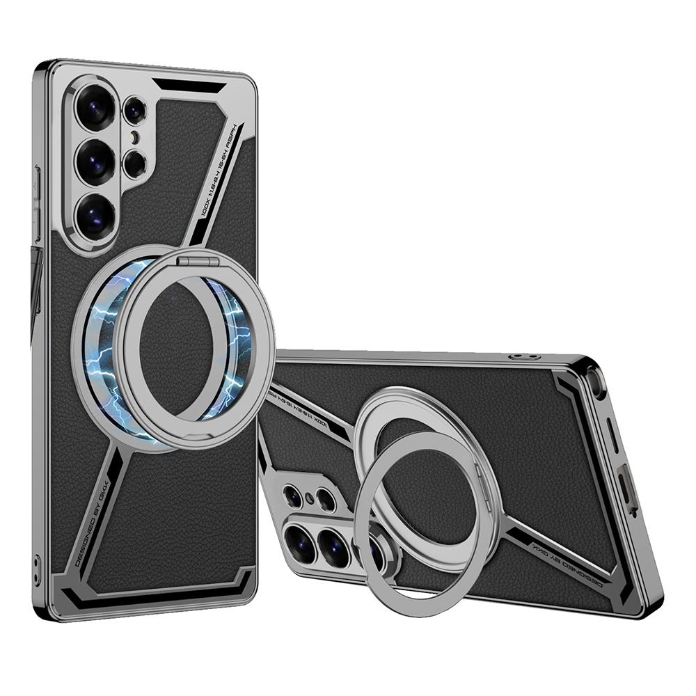 GKK For Samsung Galaxy S26 Ultra Magnetic Case PU + TPU Kickstand Phone Cover Z Shape Design