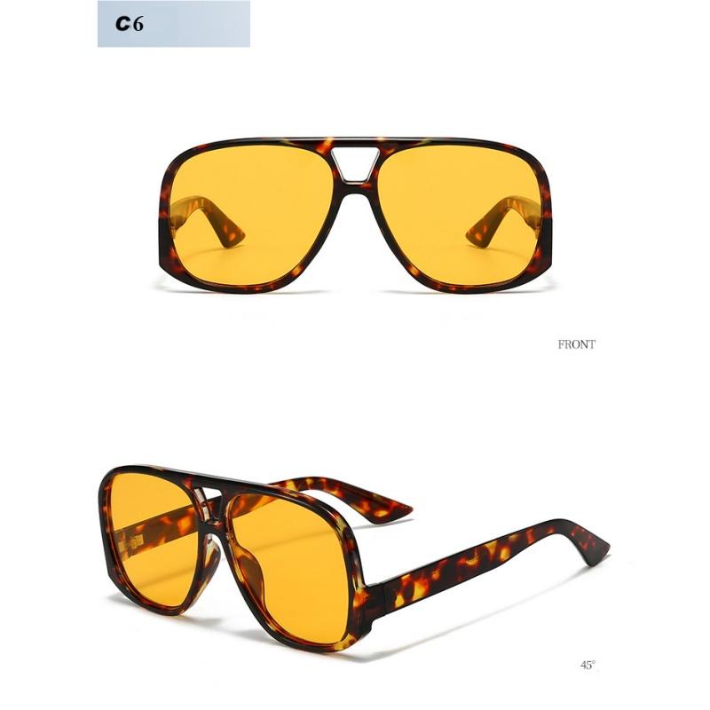 Ladies' Glasses, Retro Large-frame Double-beam Sunglasses.
