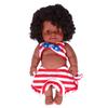 30cm Black Girl Doll Vinyl Cute Simulated African Baby Doll Children Role Play Toy Gift