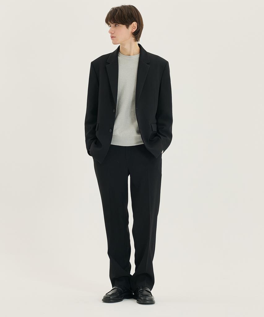 MINDBRIDGE [Couture] Semi-Wide Twill Elastic Waist Pants - 2 Colors