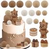 16Pcs/set Cute Teddy Bear Cake Balls Topper Decoration Boy Girl Kids 1st Birthday Party Favors Supplies Baby Shower Cake Decor