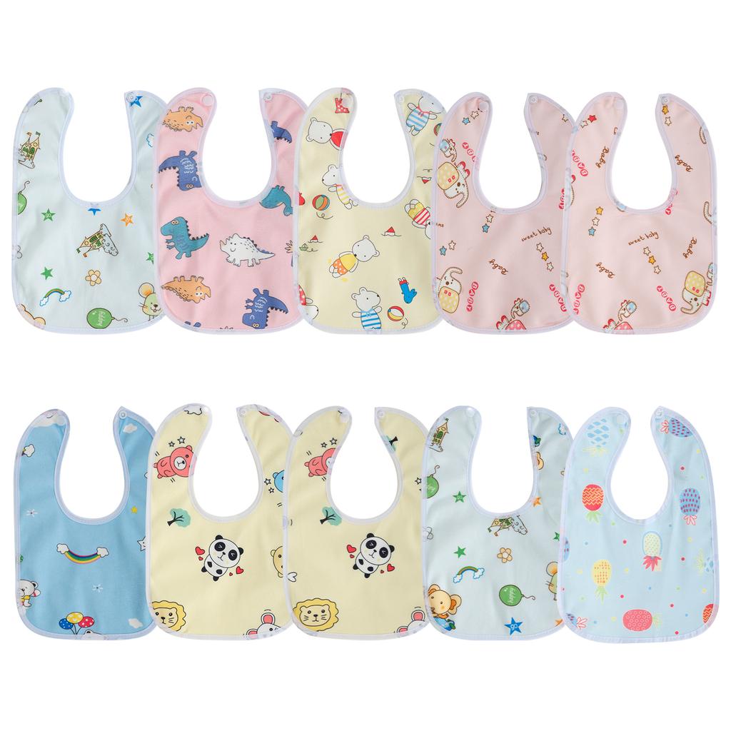 10/20Pcs Baby Cartoon Bib Set Breathable Baby Feeding Bibs Skin-friendly Drool Bib Good Absorbent Baby Bandana Bib Neckerchiefs