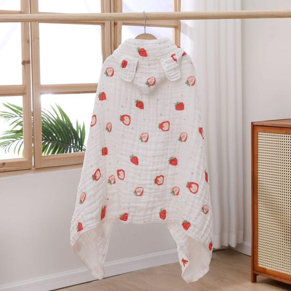 Rabbit Cartoon Blanket Wrap Cotton Sleepwear Bathrobe Cloak Hooded Cape Towels Beach