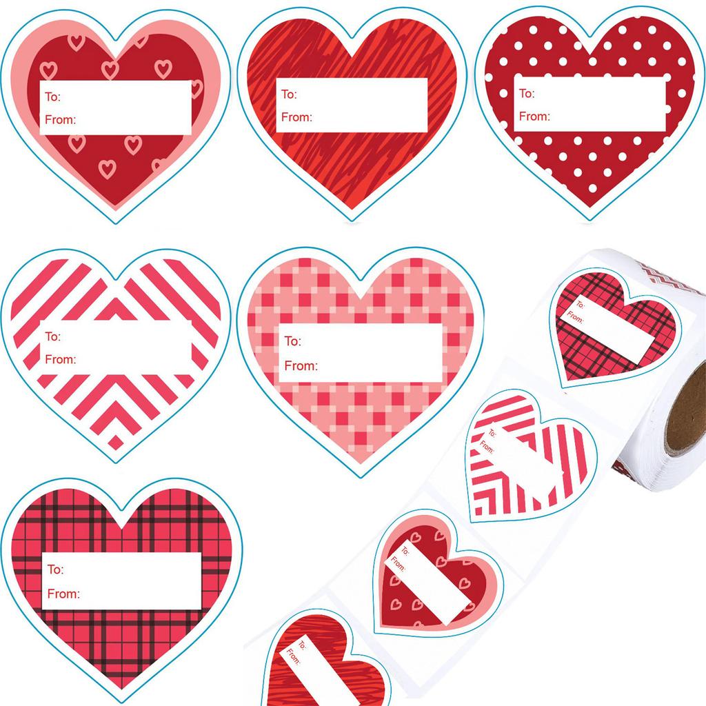 60 штук наклеек-сердечек на День святого Валентина 2x2,3 дюйма самоклеящиеся оберточные этикетки для запечатывания упаковочных коробок свадебные принадлежности