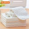Pack of 10 Muslin Cloths Craftsmanship Supple To Skin-friendly Detachable Cotton Diaper Reusable No Leakage Baby Nappy
