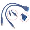 Кабель-адаптер 2 порта USB 3.0 Type A (папа) на 20-контактный разъем (папа)