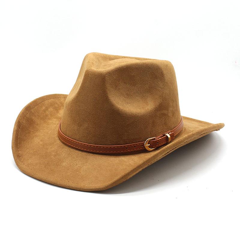 Minority Suede Hat Belt Men And Women Couple Hat Western Cowboy Top Hat Jzj-252
