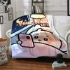 1pc Chiikawa Blanket with Custom Name, Gift, for Men and Women, Soft Blanket, Good for Sofa Bed Couch Travel, Lightweight Flannel Blanket