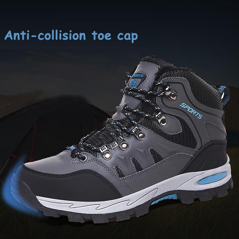 Мужские и женские высокие походные ботинки, нескользящая водонепроницаемая и бархатная теплая походная обувь, женские зимние кроссовки