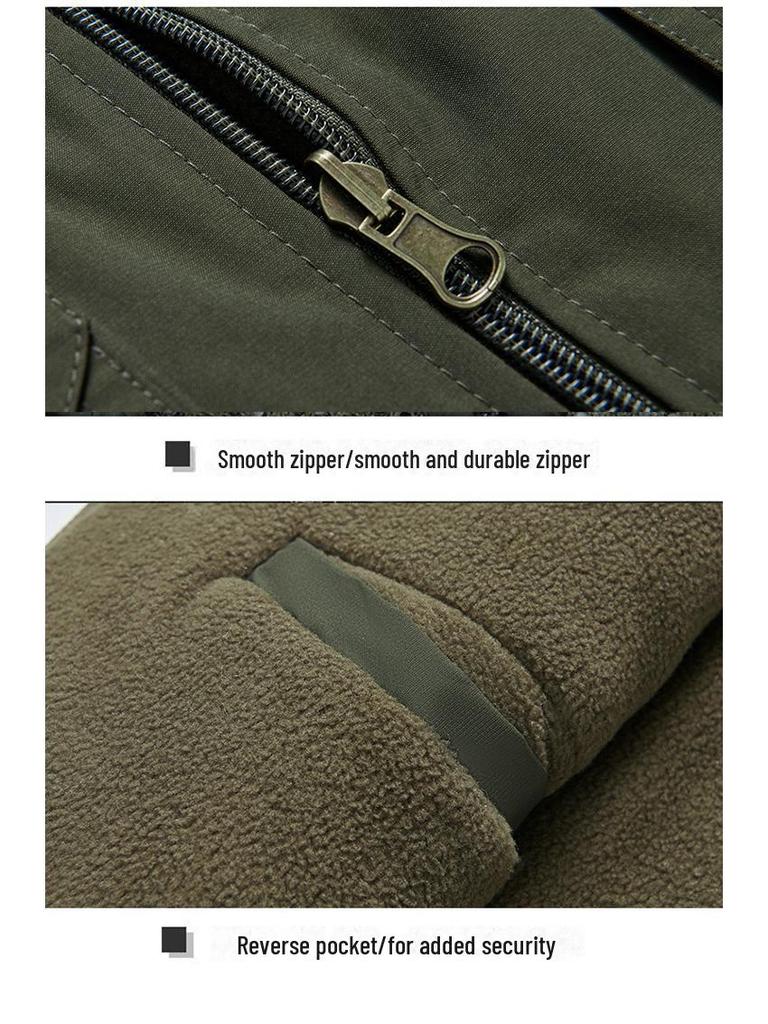 Мужской зимний жилет Plus Velvet Multi-Pocket Vest - Outdoor Fishing & Workwear