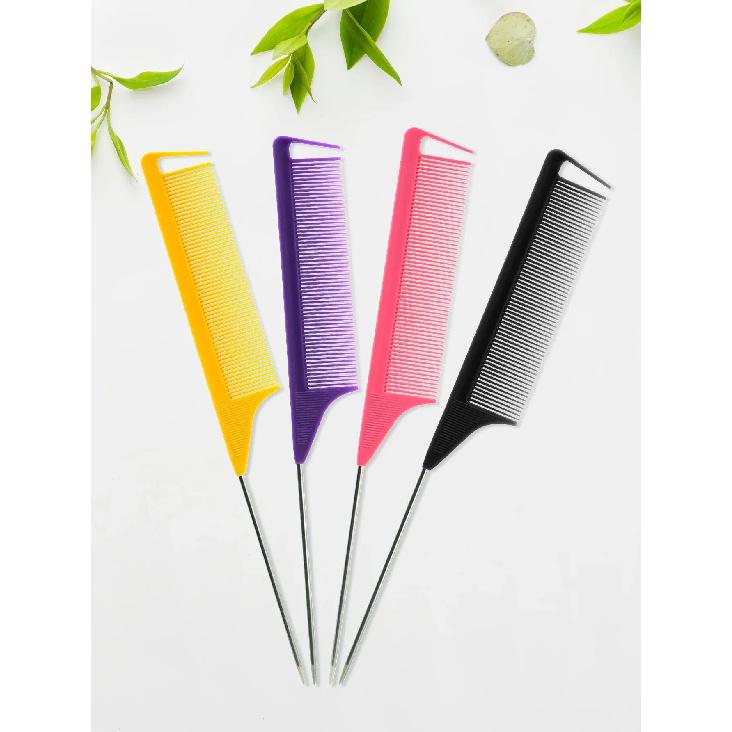 Pro Pointed Tail Salon Hairdressing Hair Styling Anti-static Comb Hair Brush Steel Needle Pin Rat Tail Combs Barber Accessories