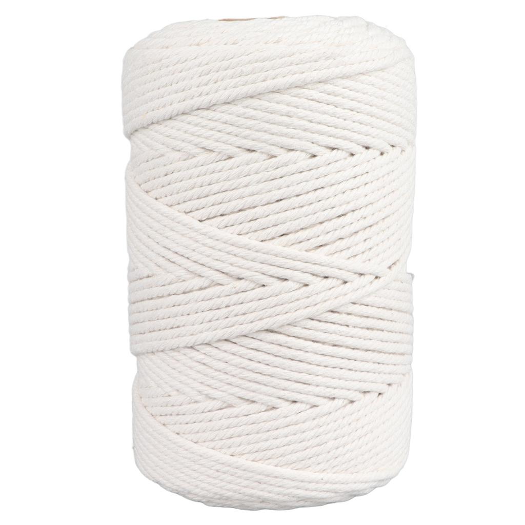 White Macrame Cord 4mmx21.9 Yards Macrame Rope Cotton Cord for Wall Hanging Plant Hangers Crafts
