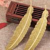 Anti Fade Bookmark Electroplating Brass Exquisite Feather Bookmark Stationery for Daily