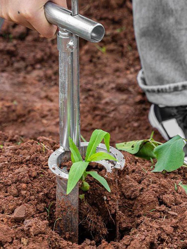Plant And Fruit Tree Seedling Transplanter Metal alloy Soil Sampler Handheld Garden Barrel Transplanter Agricultural Puncher