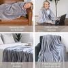 1 шт. Носимое одеяло - Легкое одеяло-плед для дивана, домашний текстиль, удобное и мягкое, с подкладкой, двойной карман, теплое, длинное, для пары