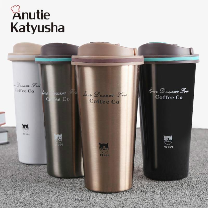 500ML Thermos Mug Coffee Cup with Lid Thermocup Seal Stainless Steel Vacuum Flasks Thermoses Thermo Mug for Car My Water Bottle