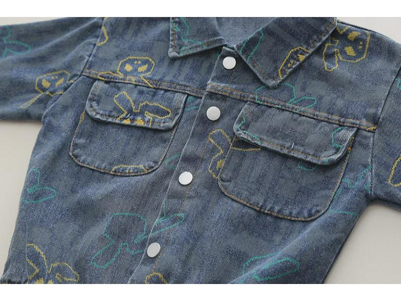 Новый джинсовый костюм-тройка с длинными рукавами для мальчиков и малышей от 0 до 5 лет, весна и осень