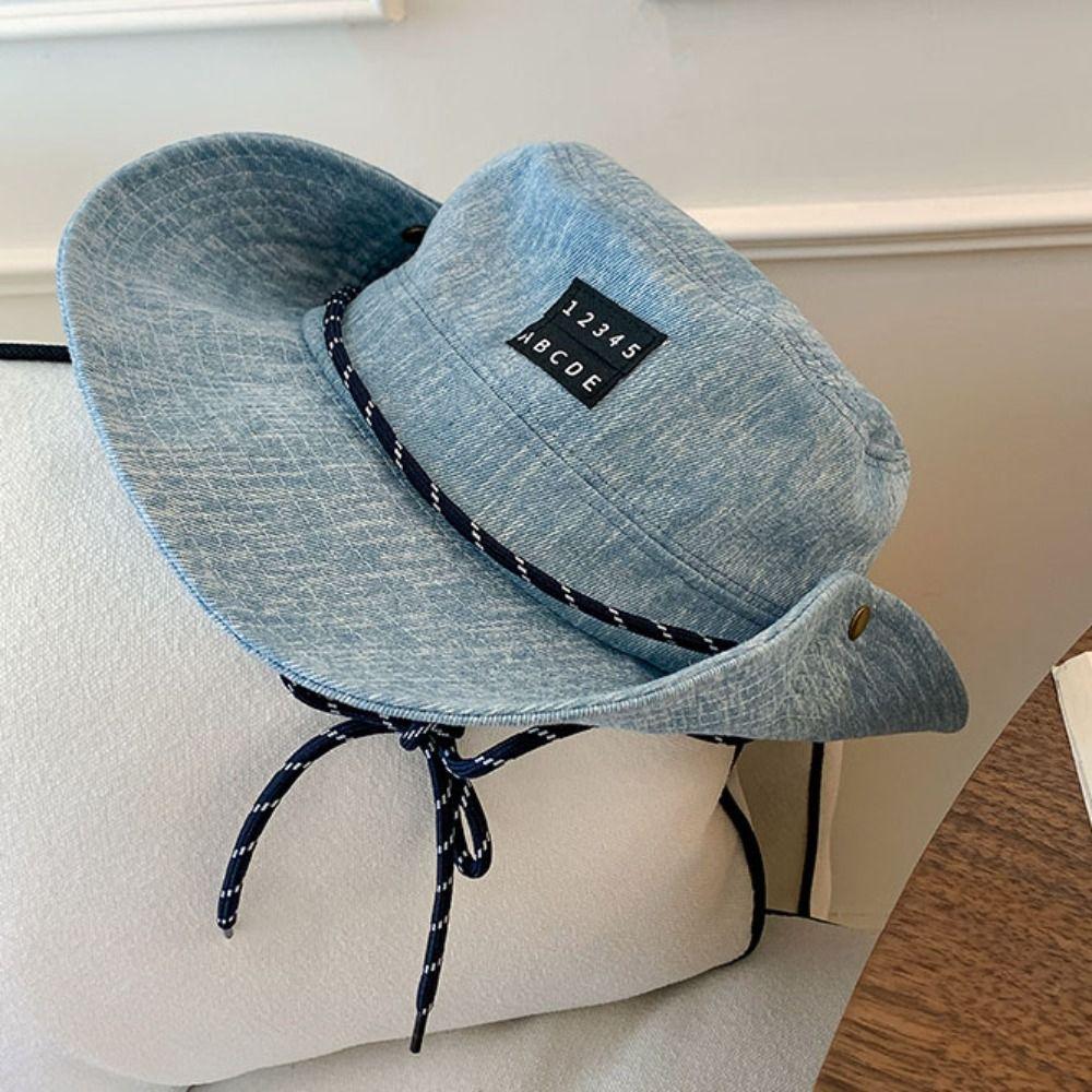 Lightweight Denim Bucket Hat Sunscreen Fisherman Hat Soft Western Cowboy Hat Women