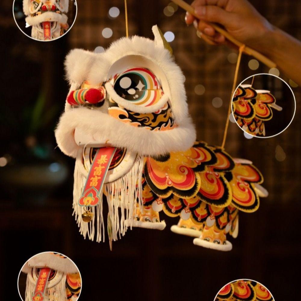 Ancient Lion Dance Lantern Waterproof Handmade Lantern New Year Lantern Birthday Celebration