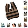 Durable Polyester Fabric Knitted Handheld Bag In 10 Colors For Women