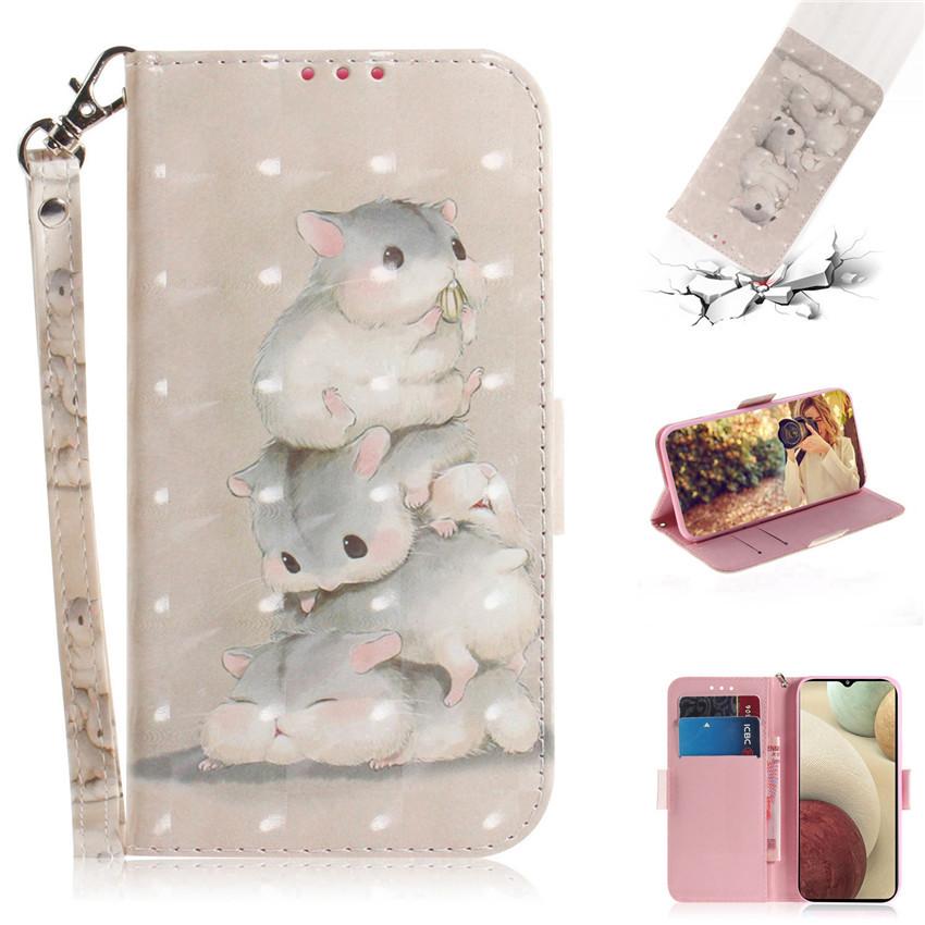 3d Animal Card Slot Wallet Case For Samsung Galaxy A12 5g Panda Dog Cat Tiger Lion Painted Book Flip Leather Phone Cover A12