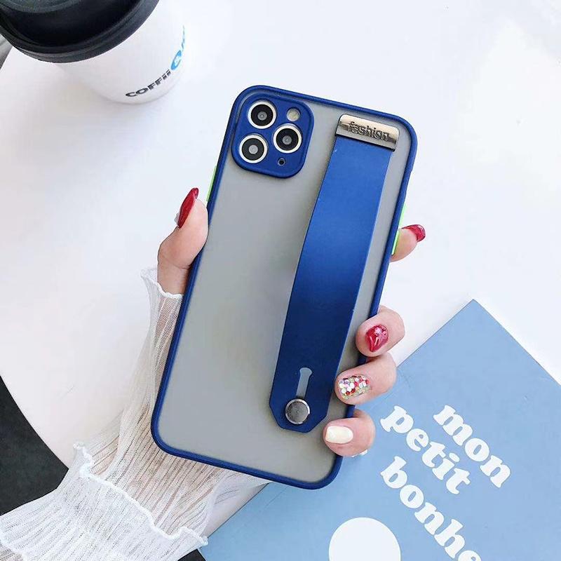 Противоударный матовый полупрозрачный чехол-браслет с эффектом кожи для iPhone Samsung Huawei Honor Xiaomi Redmi OPPO Realme Vivo Infinix Tecno