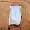 Прямоугольное кольцо с лунным камнем, серебро 925 пробы, дизайнерские серьги, кольцо ручной работы, подарок унисекс, серебряные украшения