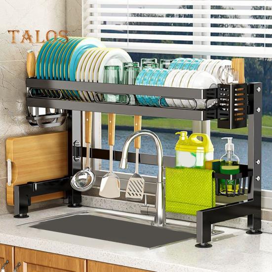Стойка для хранения кухонной посуды, регулируемая длина, грузоподъемность 144 фунта, нержавеющая, легко моется, большая металлическая стойка для посуды