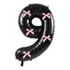 32-дюймовый розовый бант, черный алюминиевый пленочный цифровой воздушный шар, воздушный шар для украшения свадьбы и вечеринки в День святого Валентина