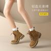Niche Brown Inner Heightening Lace-up Martin Boots Women's Summer Thin Hollow Outdoor Sports Mountaineering Small Short Boots