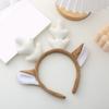 Christmas Headband Antler Decor Hair Hoop Festive Reindeer Design Headgear Women Elastic Comfortable Xmas Hair Accessories