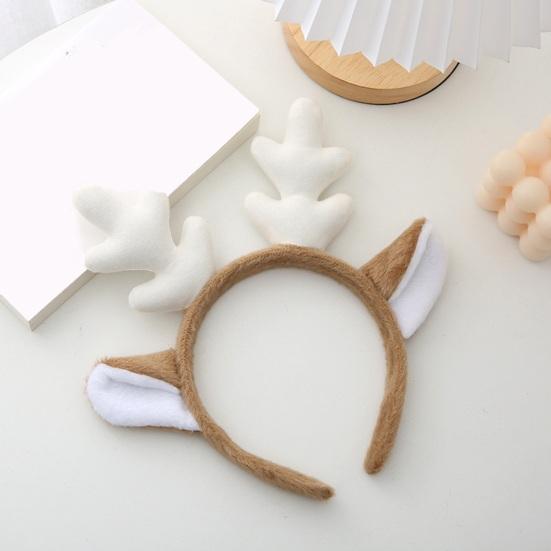 Christmas Headband Antler Decor Hair Hoop Festive Reindeer Design Headgear Women Elastic Comfortable Xmas Hair Accessories