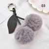 1PC Soft Plush Ball Key Chain Faux Fur Cherry Car PomPom Pendant Keyring