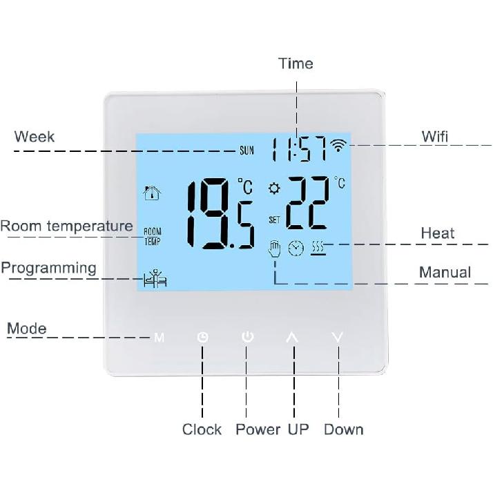 Smart Tuya WiFi термостат 3A цифровой программируемый ЖК-дисплей контроллер температуры напольного отопления цифровой интеллектуальный настенный термостат для