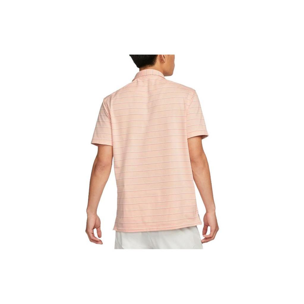 Nike Dri-FIT Полосатые дышащие мужские рубашки-поло с короткими рукавами и воротником Arctic-Orange DH0892-800