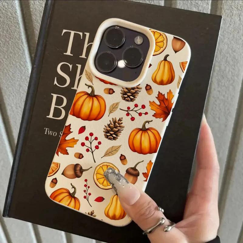 Чехол для телефона с осенним узором из тыкв для iPhoen 17 16 15 14 13 12 11 Pro Plus Max 17 Air X XS XR Мягкая противоударная задняя крышка